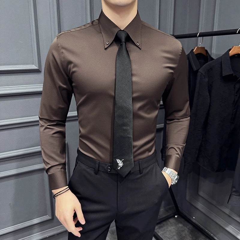 Solid Casual Slim Shirt
