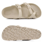 Women Buckle Platform Slides