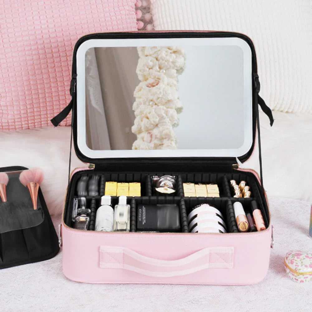 Smart LED Cosmetic Case with Mirror