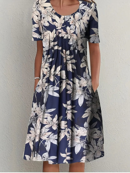 Printed Round Neck Dress
