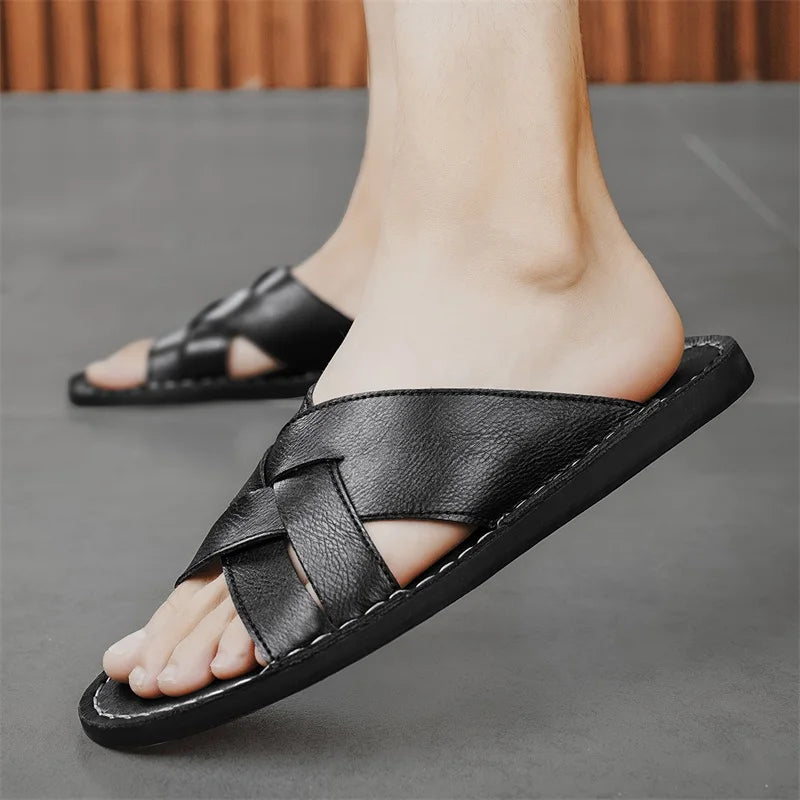 Handmade Leather Beach Slippers