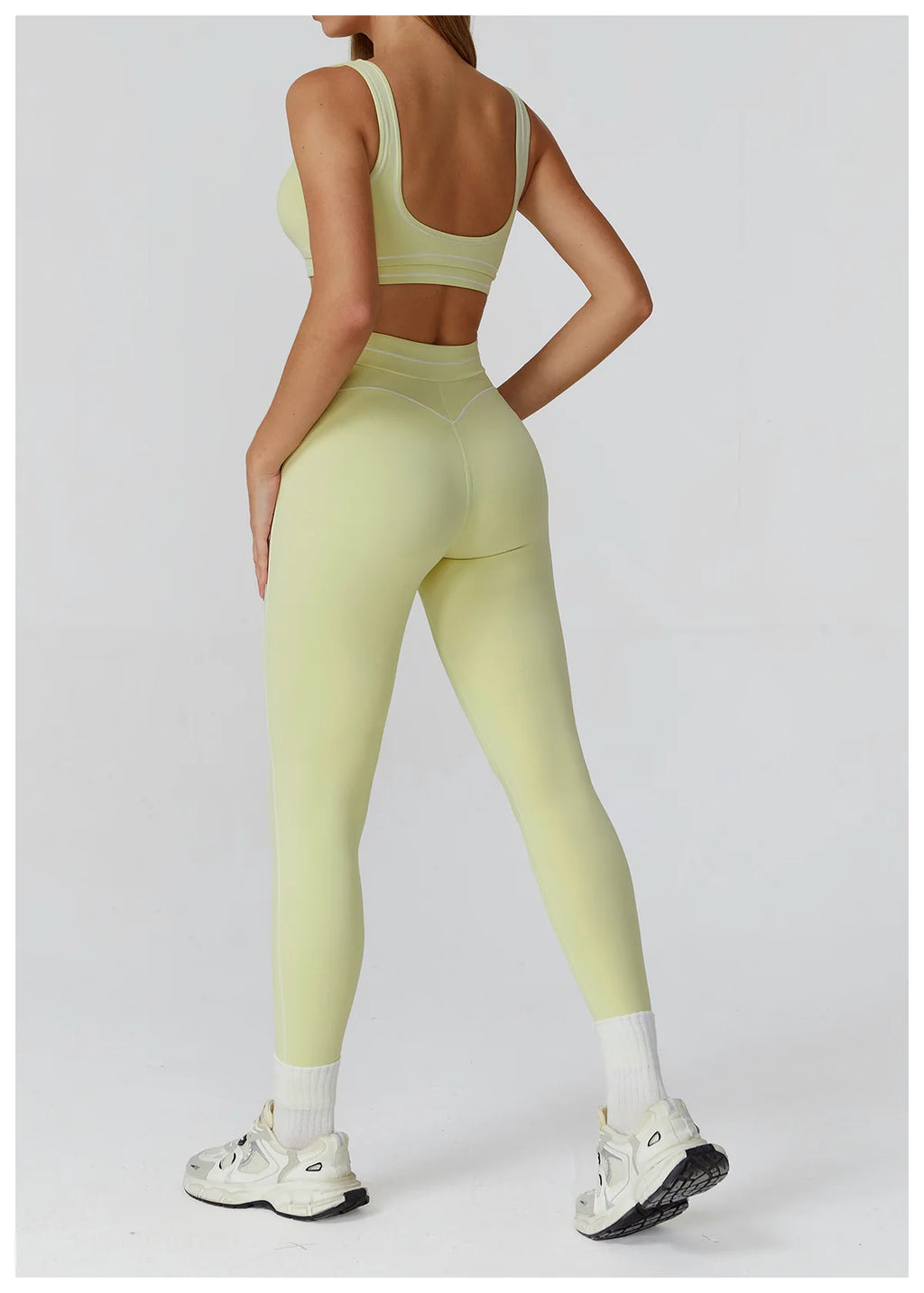 Knit Construction Sleeveless True-To-Size Fit Two-Piece Yoga Set
