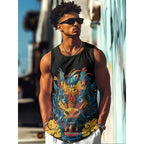 Chinese Dragon Print Tank Top