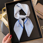 Dot Print 70cm Silk Square Scarf