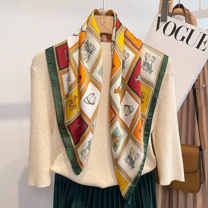 High-End Small Silk Scarf