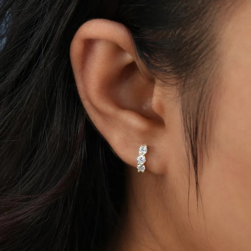 Moissanite Gold Hoop Earrings