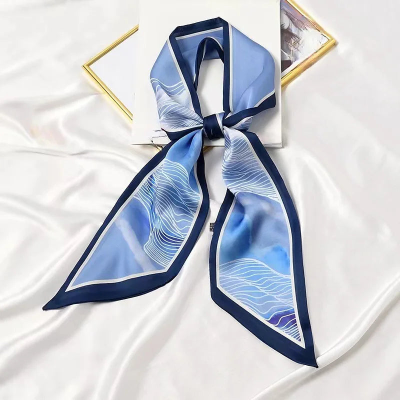 Horse Pattern Long Silk Scarf