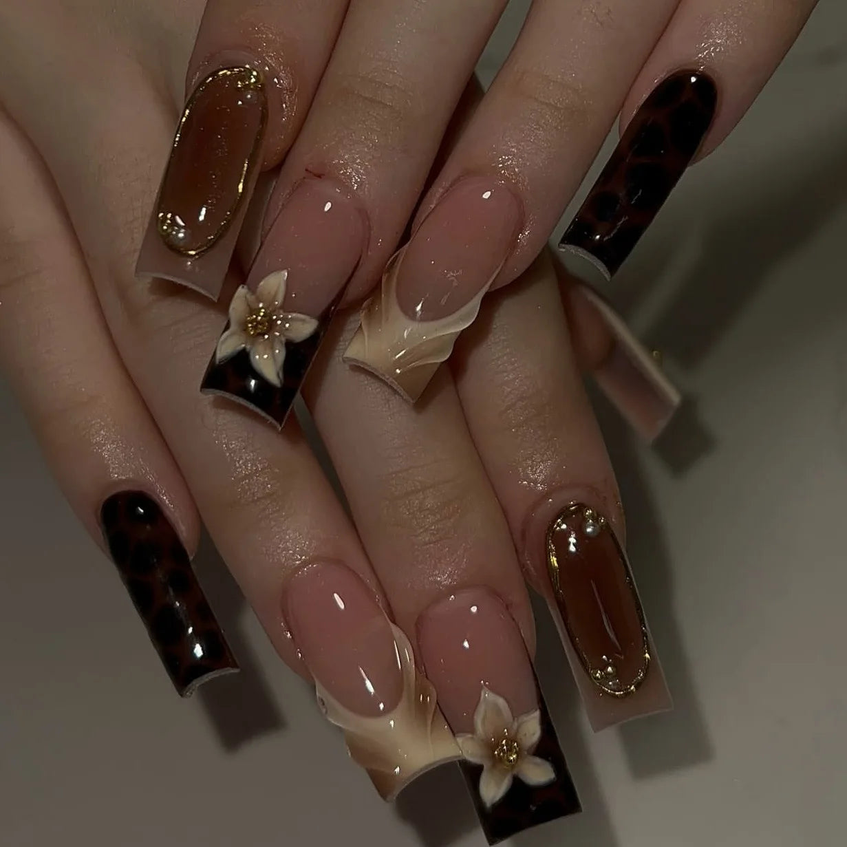 Gothic False Nails Dark Red