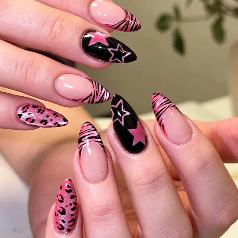 Y2K Pink Zebra Leopard Press