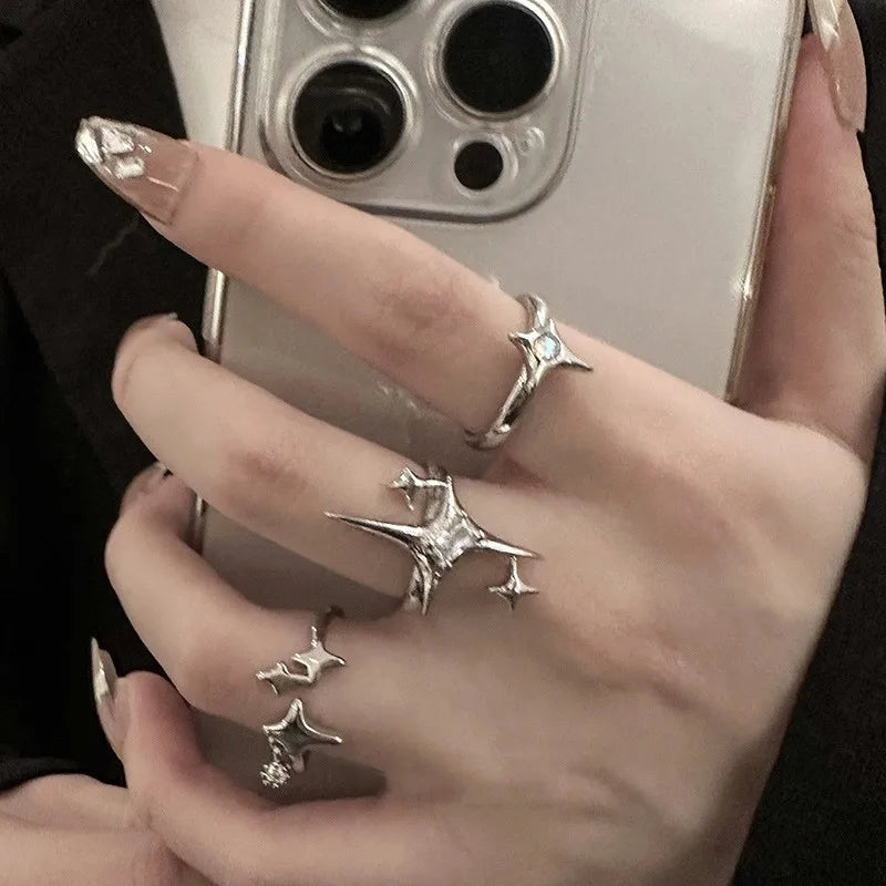 Silver Gothic Star Ring