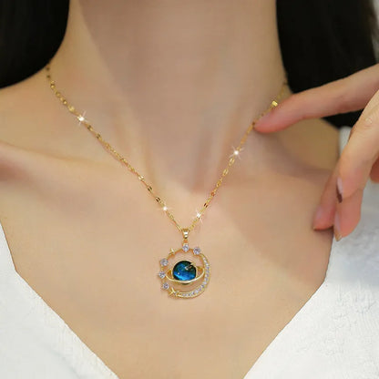 Luxury Zircon Planet Pendant