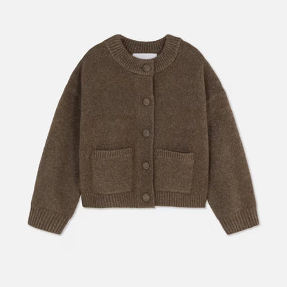 Casual O-Neck Chocolate Cardigan