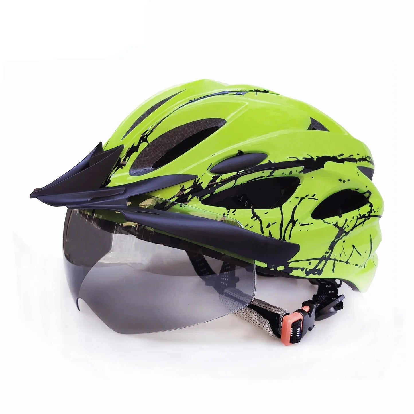 Lightweight Cycling Helmet with Goggles and Visor