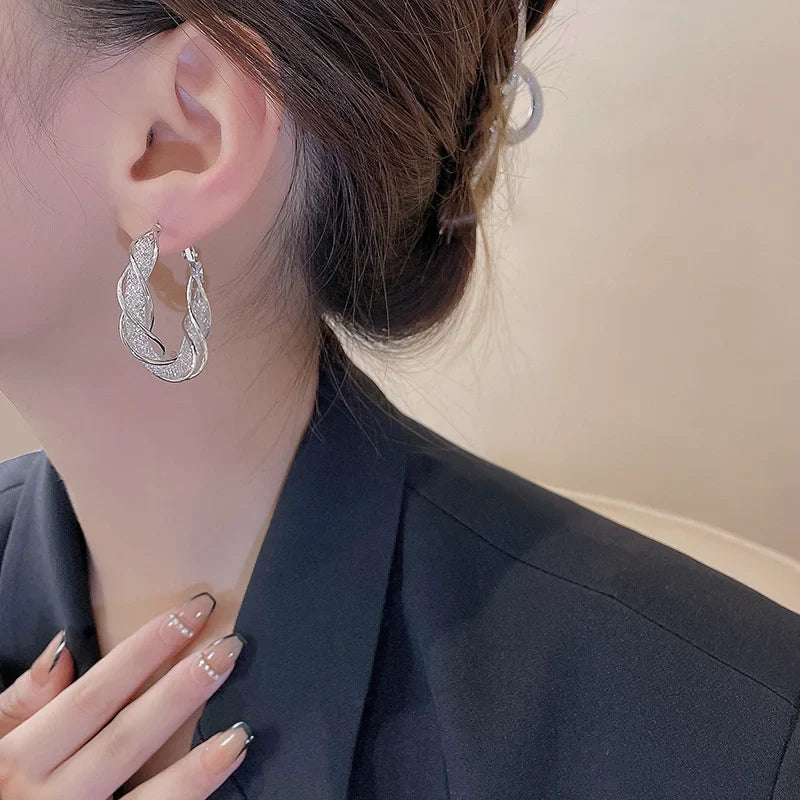 Light Luxury Rhinestone Hoops