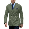 Linen Double-Breasted Slim Tuxedo Blazer
