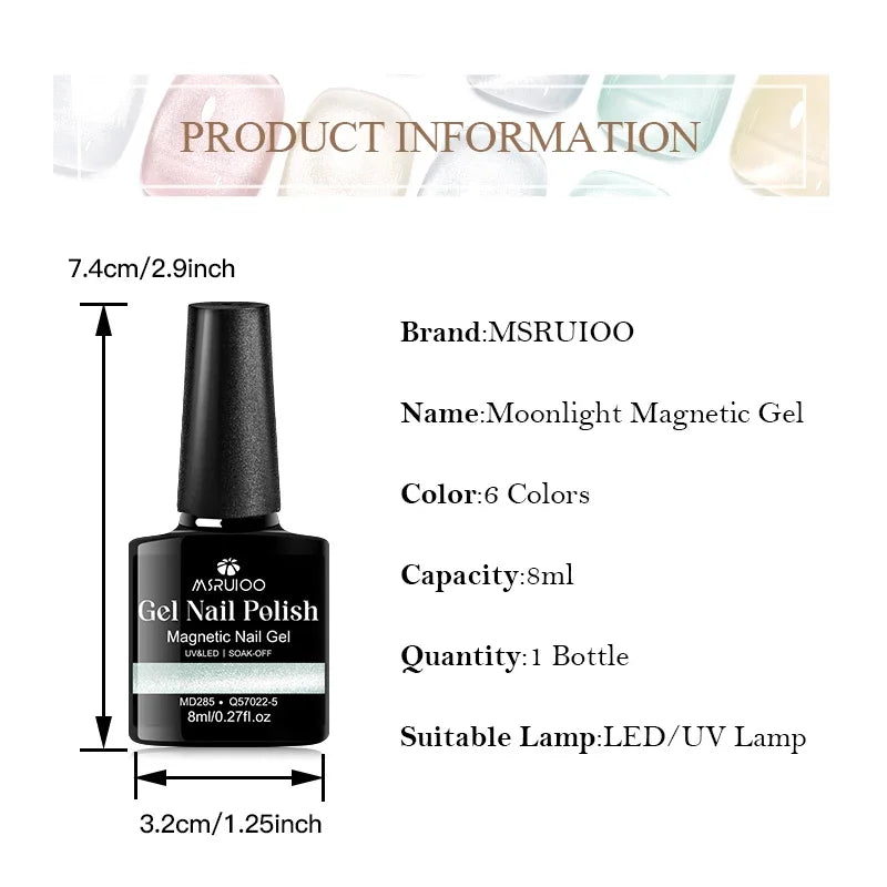 Moonlight Cat Magnetic Gel Nail