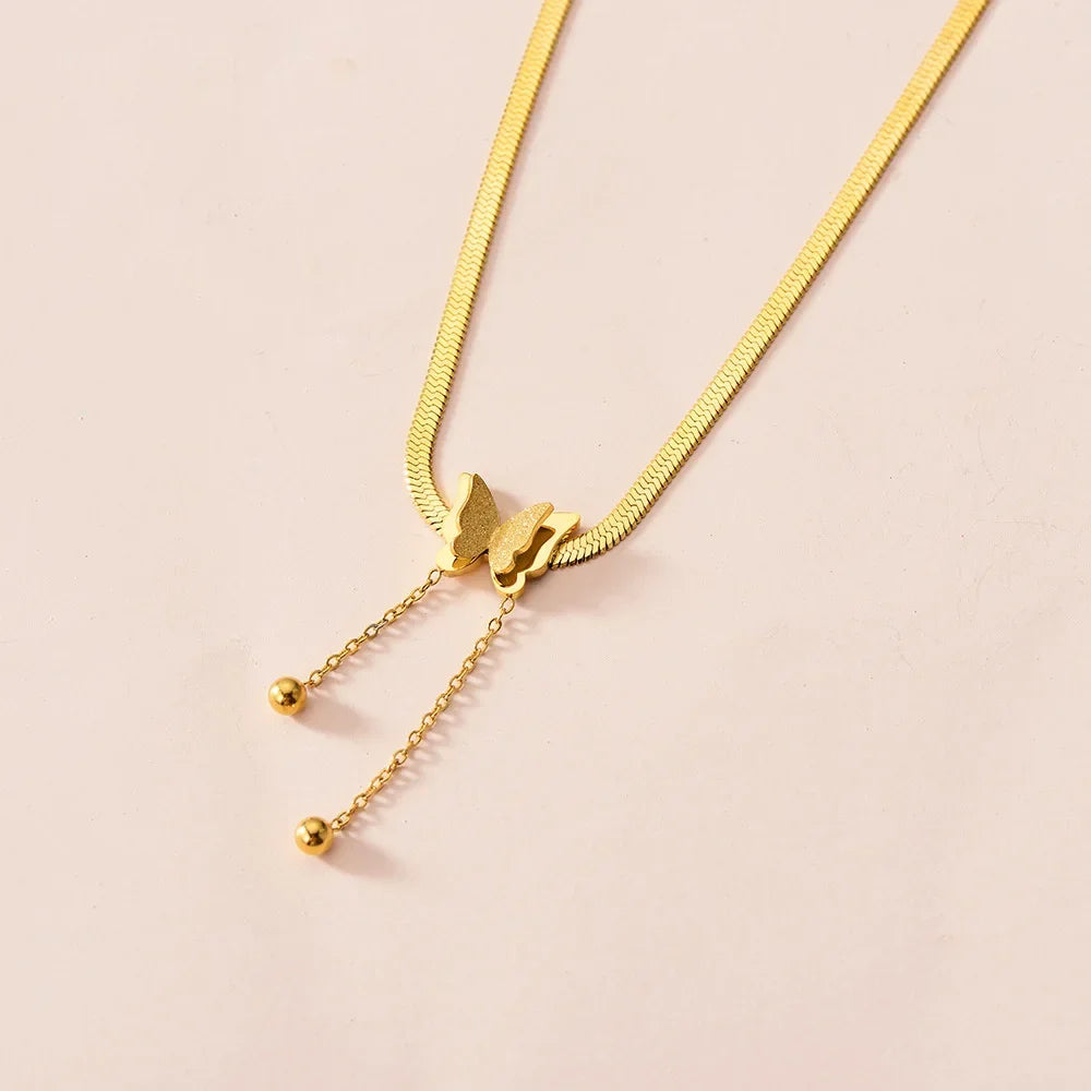 Insect Pendant Snake Necklace