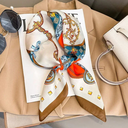Luxury Print Silk Square Scarf