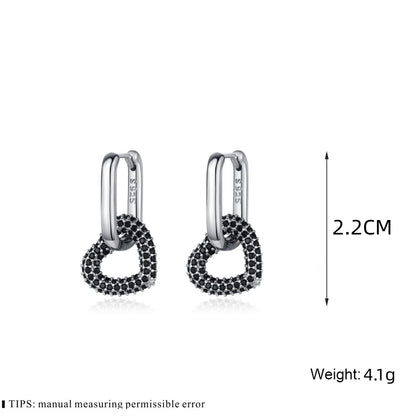 Black Spinel Hoop Earrings