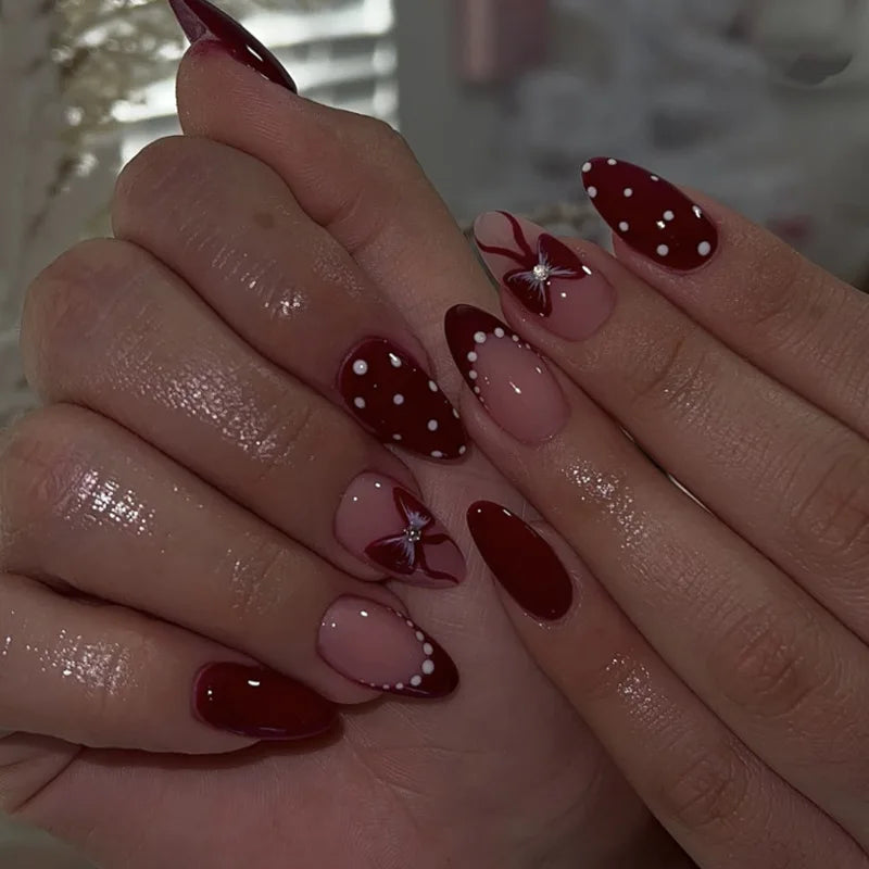 Blue Press Nails Polka Dot