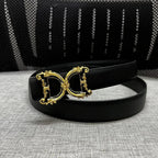 Thin leather fashion belt