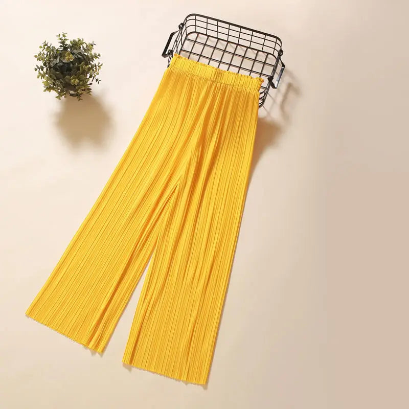 RankSweet Pleated Drape Wide-Leg Pants