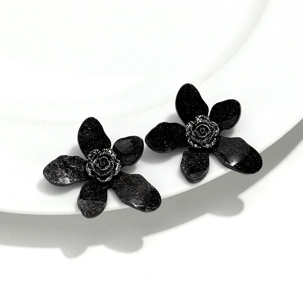 large flower statement earrings