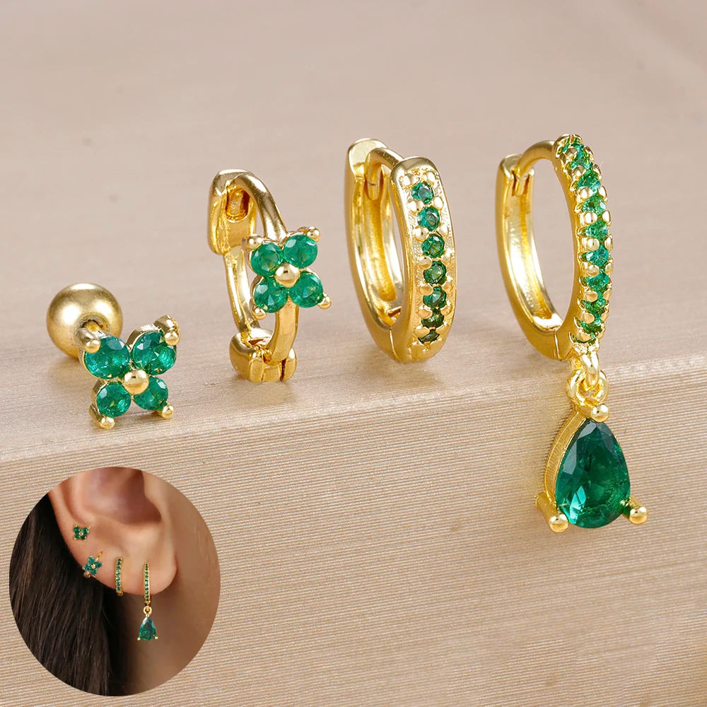 Zircon Water Drop Hoops