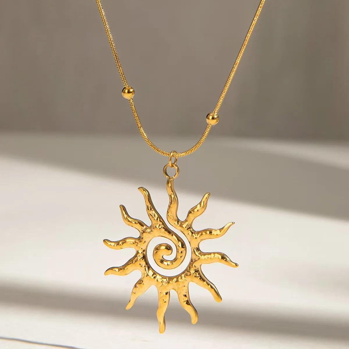 Beaded Pendant Chain Necklace
