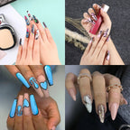 Gradient Wearing Fake Nails Long