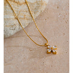 Flower Zircon Pendant Necklace