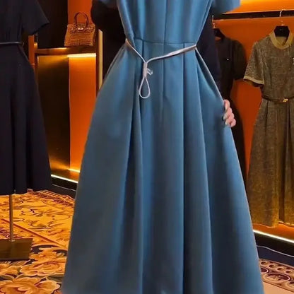 Elegant Blue Long Dress