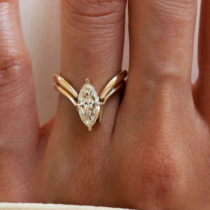 BXINY Marquise Cut Moissanite Ring Set