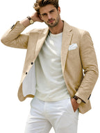 Linen Slim Single-Breasted Casual Blazer