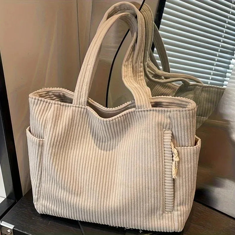Casual Corduroy Shoulder Bag