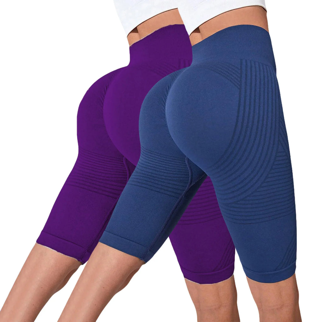 Seamless Hip-Lifting Yoga Shorts 2-Pack
