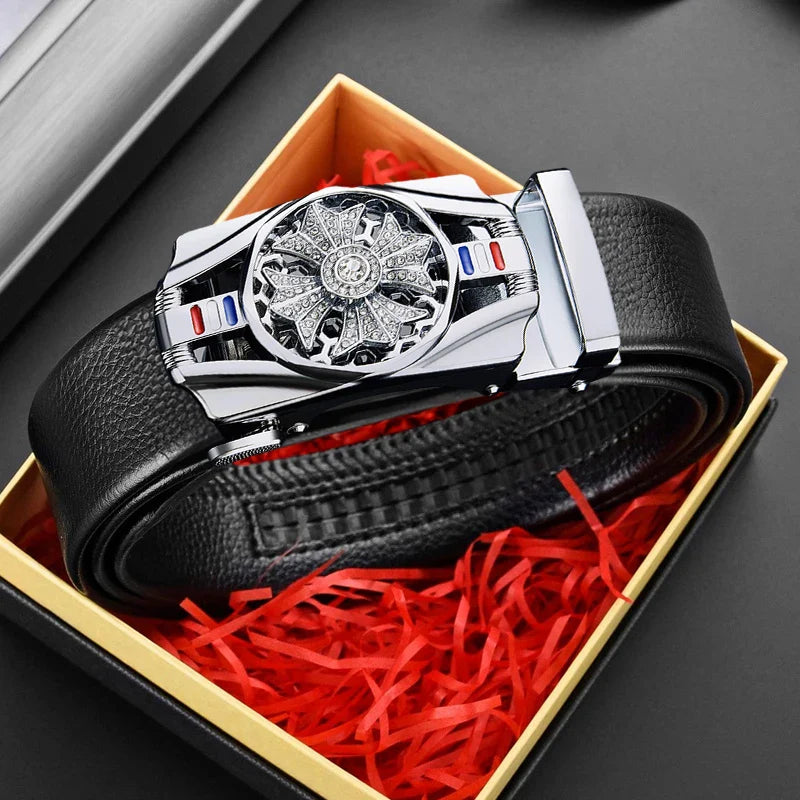 Genuine leather automatic belt