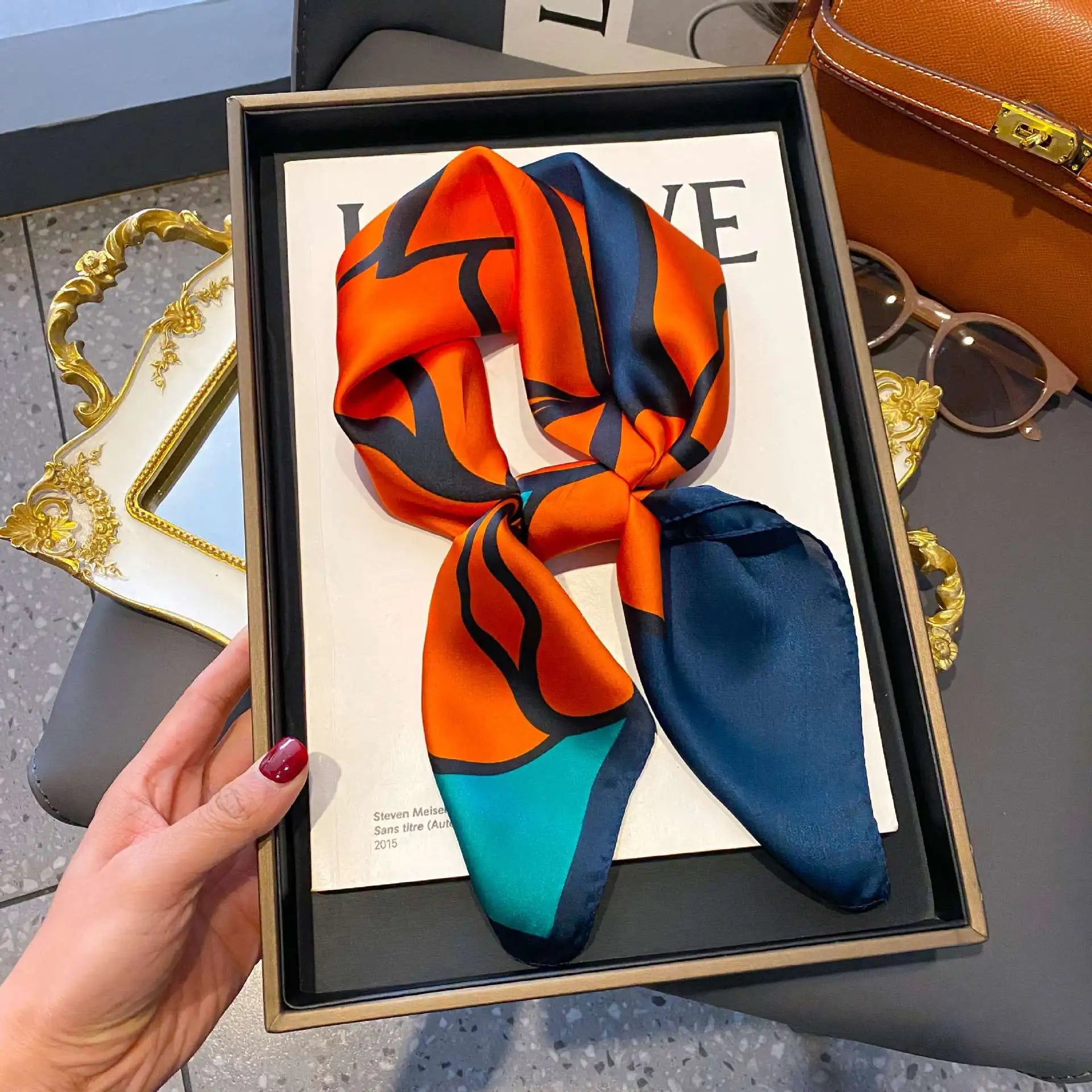 Luxury Silk Feel Square Scarf
