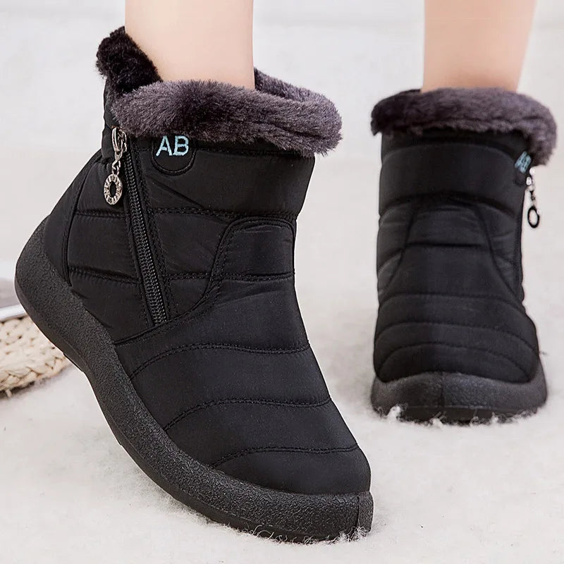 Fur Lined Waterproof Ankle Boots