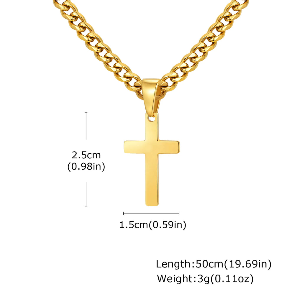 Mprainbow Cross Cuban Necklace
