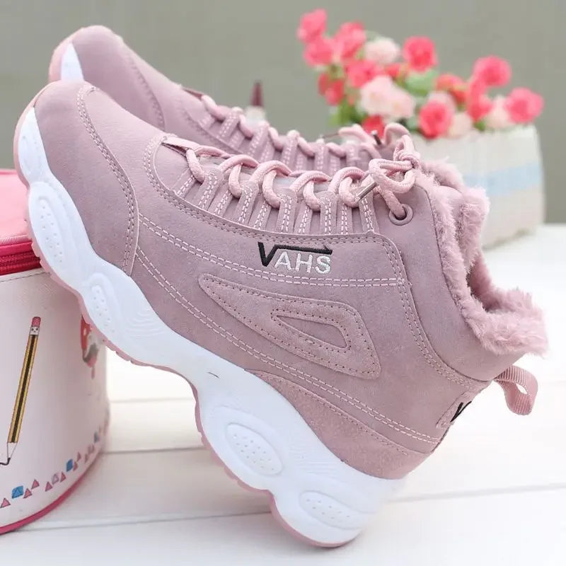 Warm Platform Velvet Sneakers