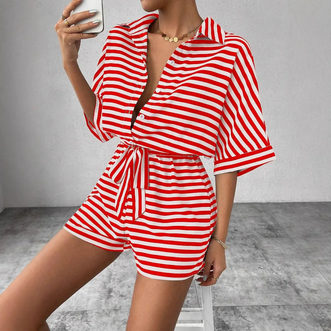 Women’s Summer Casual Striped Set
