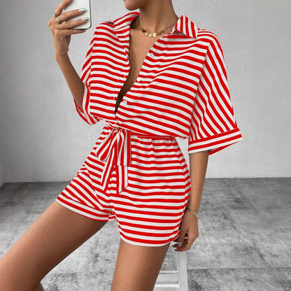 Women’s Summer Casual Striped Set