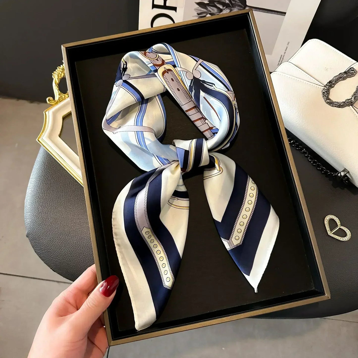 Luxury Print Silk Square Scarf