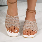 Concise PU Summer Slippers