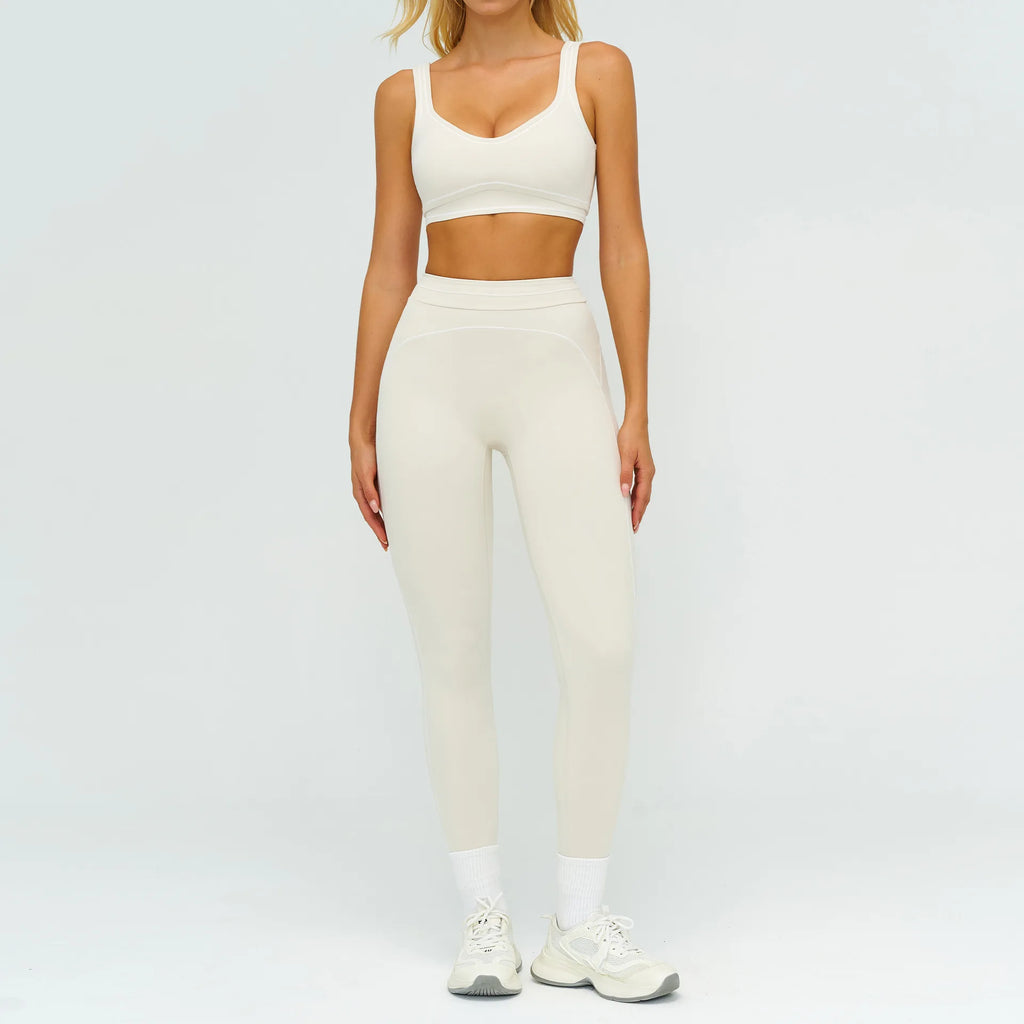 Knit Construction Sleeveless True-To-Size Fit Two-Piece Yoga Set