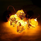 Solar Skull and Pumpkin String Lights