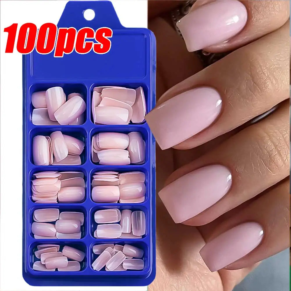Milk White Press Nails Medium