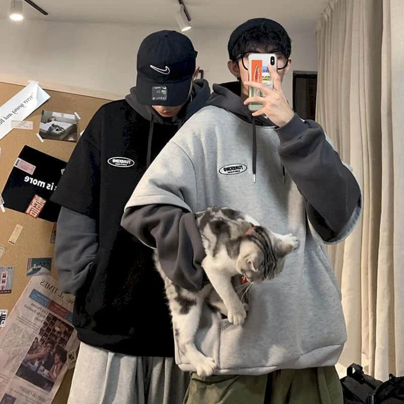 Two-Tone Patchwork Hoodie