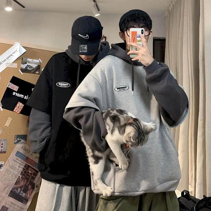 Two-Tone Patchwork Hoodie